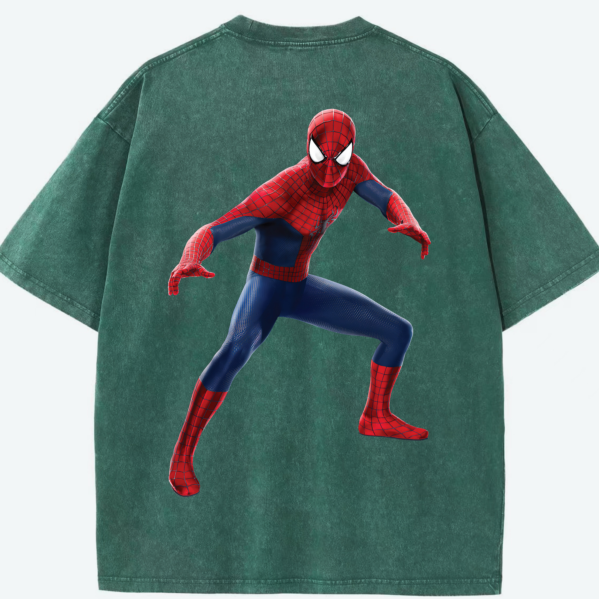 （画像用） Spider Man スパイダーマン 綿100% ヴィンテージ風 半袖Tシャツ（背面プリント）